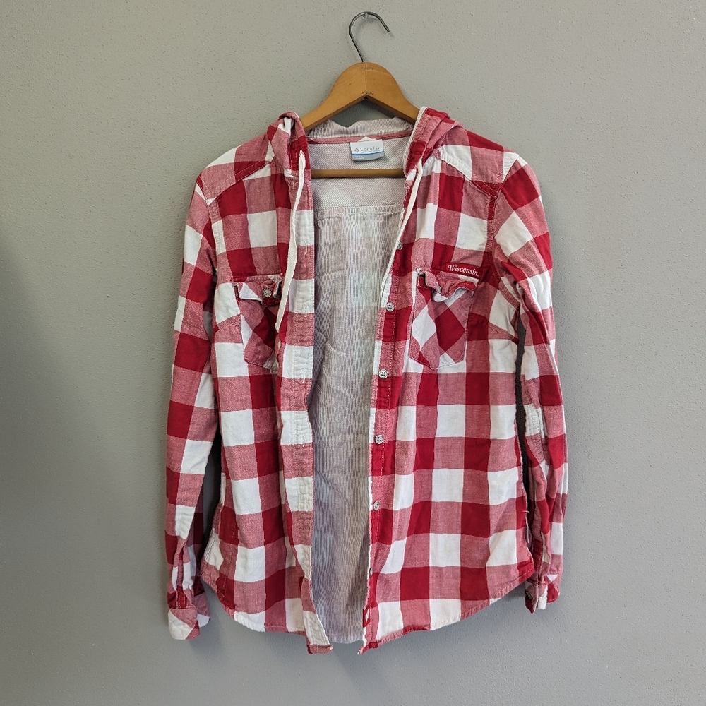 Columbia Wisconsin Badgers Red Flannel | Size small